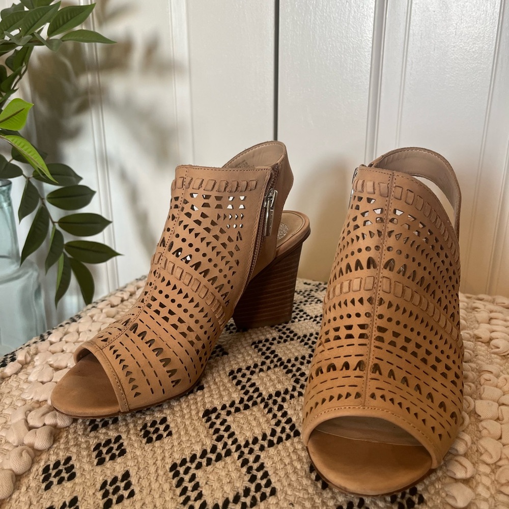 Vince Camuto Tan Cutout Heeled Sandals